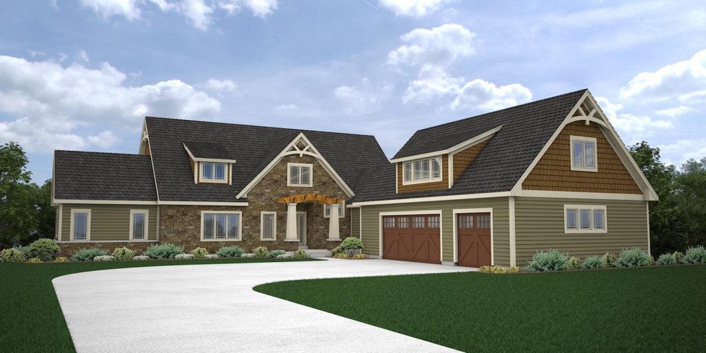 The Greene custom designed and custom built home.  Two story traditional design.  Custom home built by homebuilder Mikkelson Builders of Mequon, WI.
