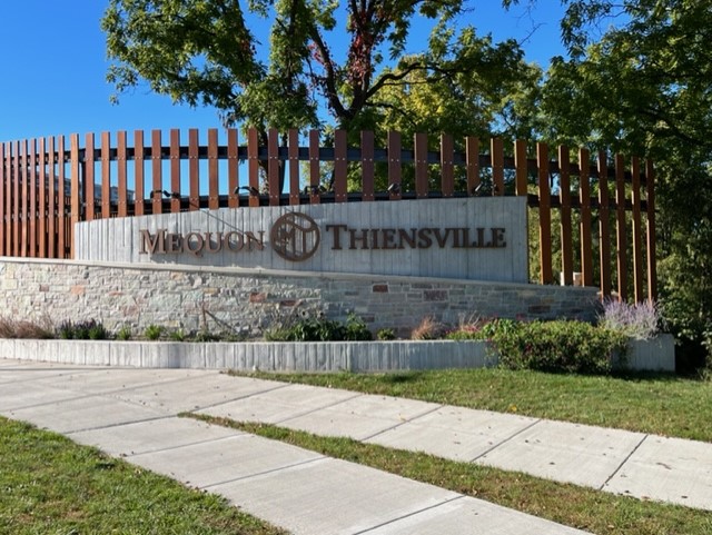 Mequon Thiensville Community Gateway Structure, front view.
